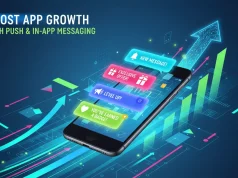 Boost App Growth with Push & In-App Messaging App growth messaging concept