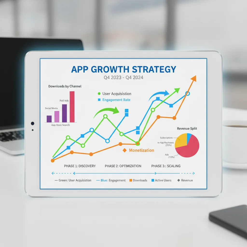 App growth strategy chart illustration